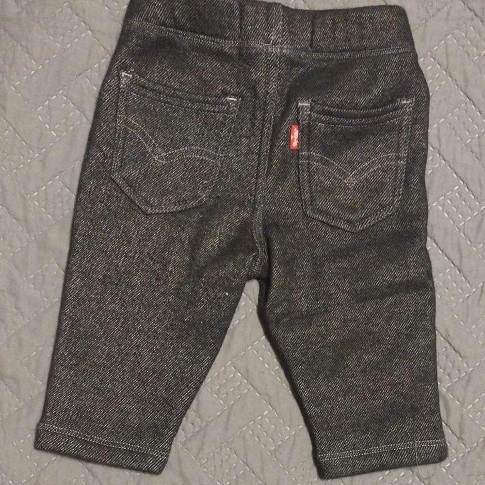 Levis Knit Skinny Kids Stretchy Blue Jeans With Soft Furry Inner Material - Picture 3 of 5